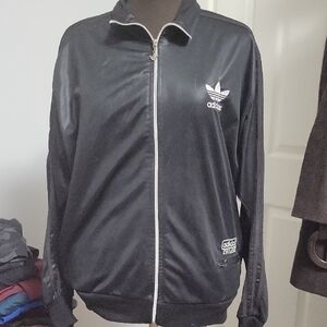 Large Rare Adidas Chile62 Black Jacket